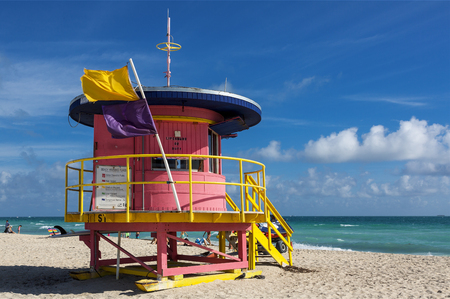 Miami, Lifeguard tower on South Beachのeditorial素材