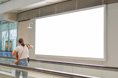 beauty  full blank advertising billboard at airport background large LCD advertisementの写真素材