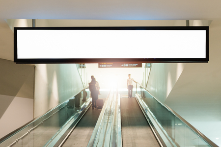 beautiful blank advertising billboard at airport background large LCD advertisementの写真素材