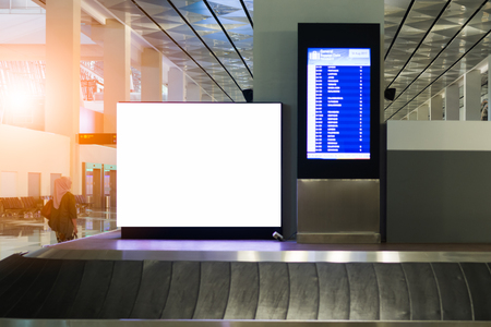 beautiful blank advertising billboard at airport background large LCD advertisementの写真素材