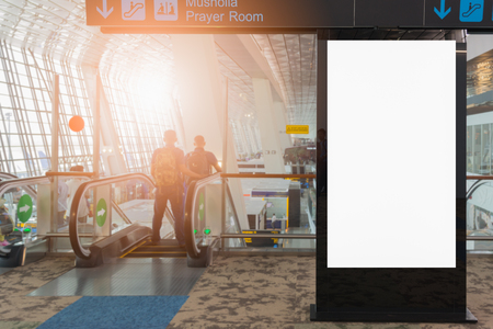 beauty  full blank advertising billboard at airport background large LCD advertisementの写真素材