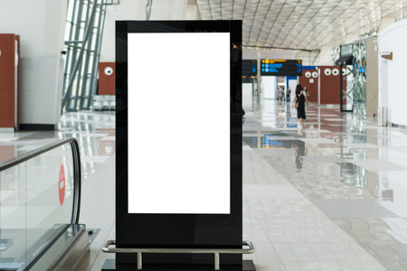 beauty  full blank advertising billboard at airport background large LCD advertisementのeditorial素材