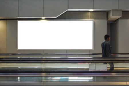 beautiful blank advertising billboard at airport background large LCD advertisement