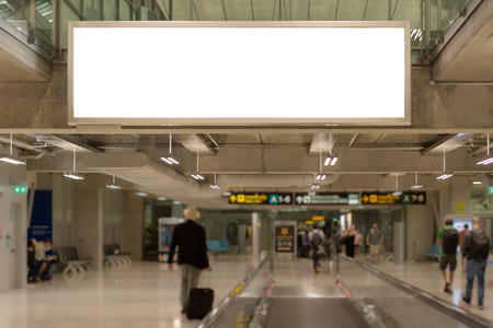 beautiful blank advertising billboard at airport background large LCD advertisementの写真素材