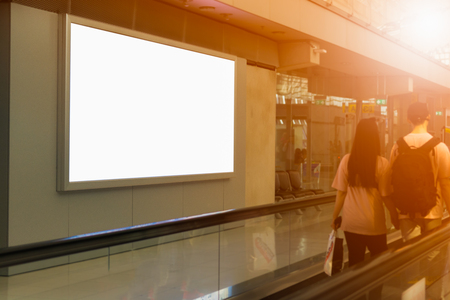 beautiful blank advertising billboard at airport background large LCD advertisementの写真素材