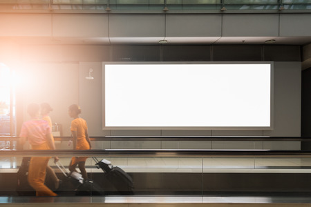 beautiful blank advertising billboard at airport background large LCD advertisementの写真素材