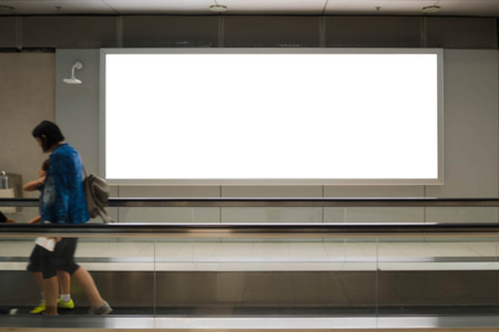 beautiful blank advertising billboard at airport background large LCD advertisementの写真素材