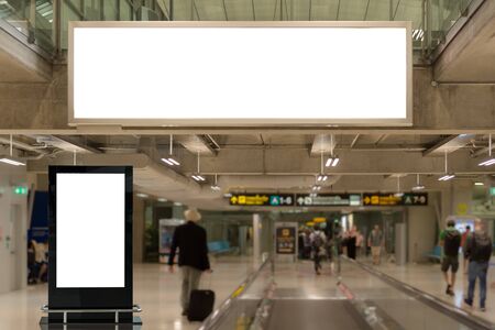 blank advertising billboard at airport background large LCD advertisementの写真素材