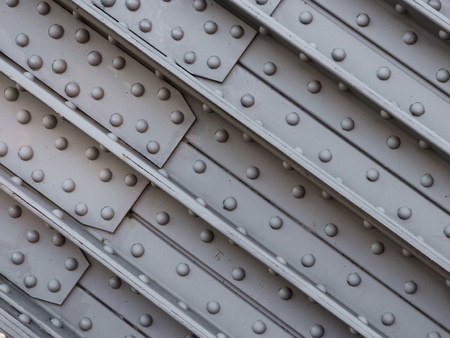 Rivet steel constructions of the 19th century bridgeの写真素材