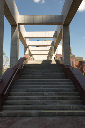 staircase with columns, disappearing into the sky, beautiful architectureの写真素材