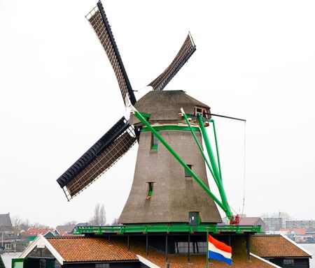 Windmill closeup at zaanse schansの写真素材