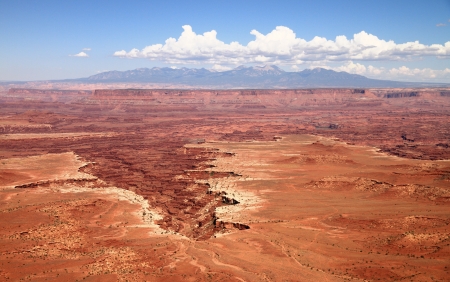 Canyonlands  crater of stone monuments and pillarsの写真素材