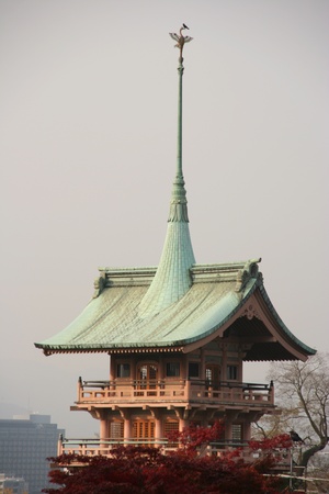 Japanese temple roofの写真素材