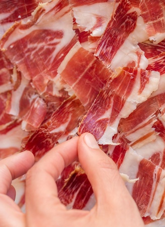 Picking serrano hamの写真素材