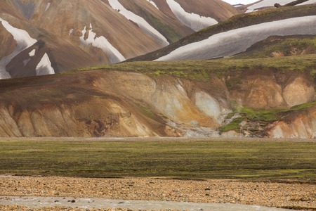 Colorful mountain landscape closeup, Landmannalaugar, Icelandの写真素材