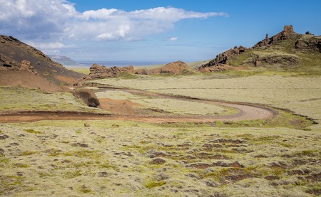 Track through Iceland landscapeの写真素材