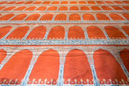 Perspective view of carpet inside blue mosque, Istanbulのeditorial素材