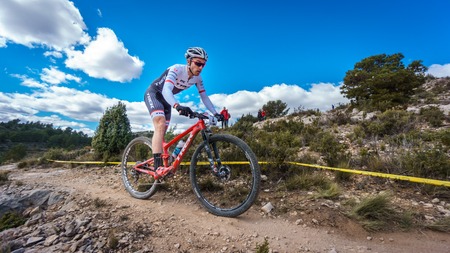 VALENCIA - MARCH 6: Sergio Mantecon rider participates in international Chelva MTB-XCO competition...