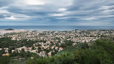 Panoramic View of Denia from water cave. Spainの写真素材