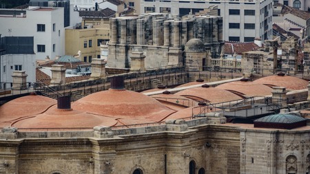 Top view of Malaga Cathedral roofの写真素材