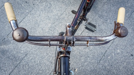 Old bicycle handlebarの写真素材