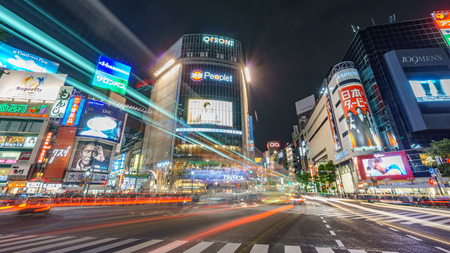 Shibuya crossing traffic lightsのeditorial素材