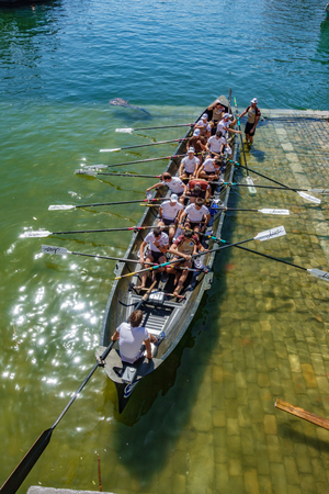 Fishing boat competition team preparingのeditorial素材