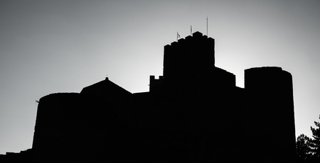 Medieval castle of Loarre at sunset, high contrast profileの写真素材