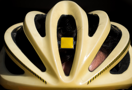 Bicycle helmet front view closeupの写真素材