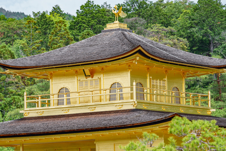 Top of golden pavilion majestic templeの写真素材