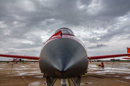 Advanced jet trainer CASA C-101 Aviojet, known as Eagle Patrol, front viewのeditorial素材