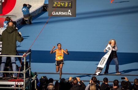 Finalizing Marathon race and breaking event recordのeditorial素材