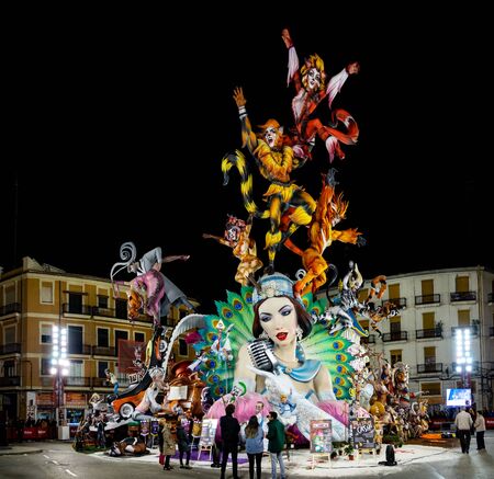 Valencia in Fallas 2019, Convento Jerusalen Fallaのeditorial素材