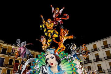 Valencia in Fallas 2019, top of Convento Jerusalen Fallaのeditorial素材