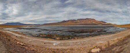 Gigapan of salt lake and mountains in Atacamaの写真素材