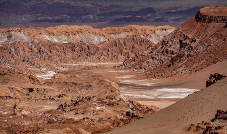 The absolutely dry terrain of moon valleyの写真素材