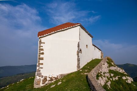 Chapel on top of the mountainの写真素材