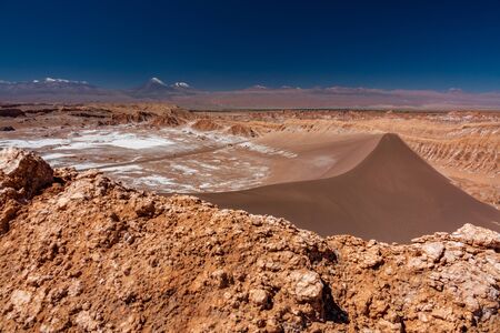 Big dune and the andes in Atacamaの写真素材
