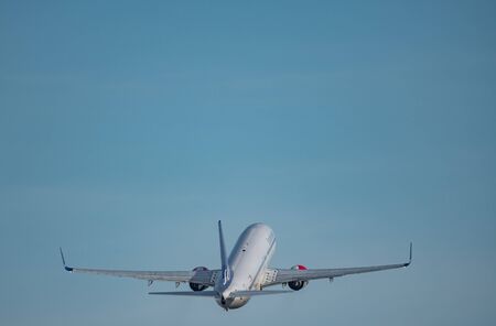 SAS plane taking off at duskのeditorial素材