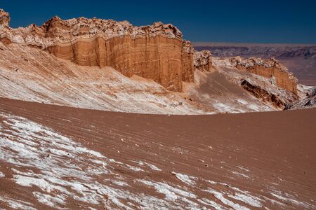 The extreme dry, sandy and salty desert of Moon Valleyの写真素材