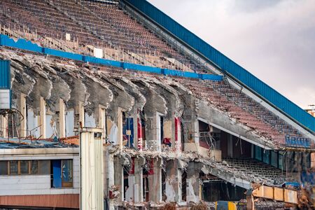 The demolition of Vicente Calderon Football stadiumの写真素材