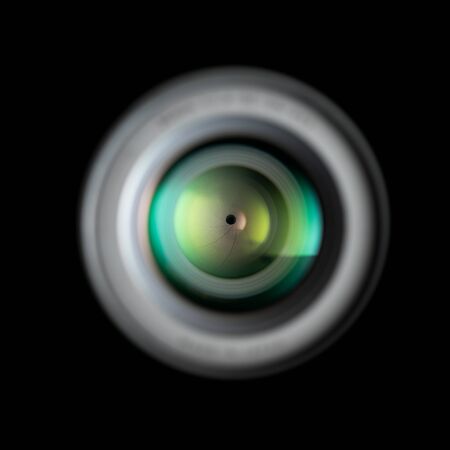 Front view of lens diaphragm over backgroundの写真素材