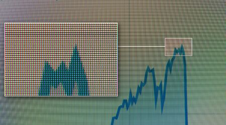 Zoom to graph on mobile screen with pixelsの写真素材