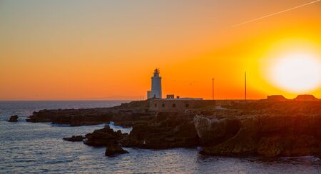 Lighthouse at sunsetの写真素材