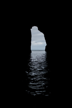 Ocean from the inside of the caveの写真素材