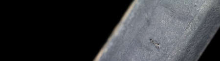Road cycling tire with deep hole and black background for textの写真素材