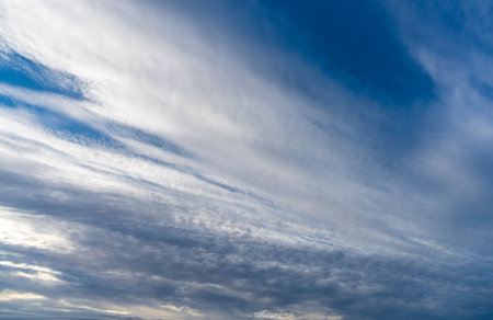 Cloudy sky background pattern, wide angle view