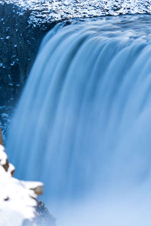 Spectacular silk water stream over the rocks, Dettifossの写真素材