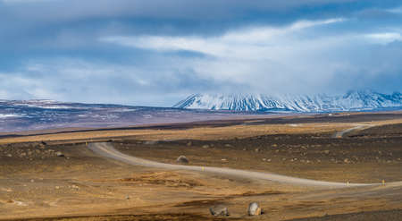 Track to the highlands of Iceland with no peopleの写真素材