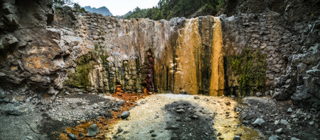 Colors of the waterfall y Taburiente caldera, La Palmaの写真素材
